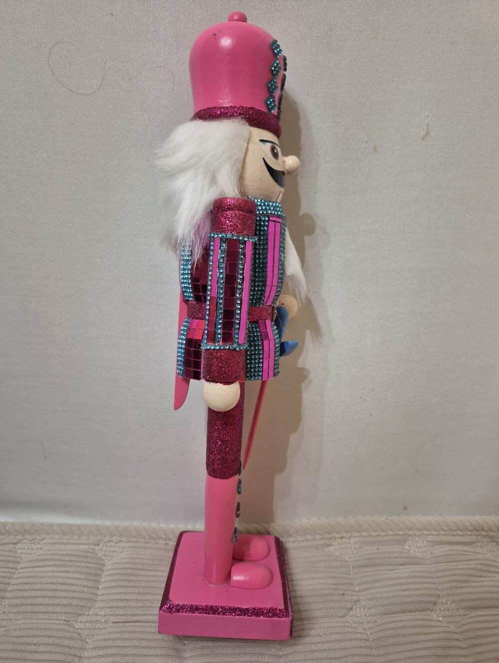 Pink Glitter Nutcracker Decorative Figurine - Picture 3 of 5
